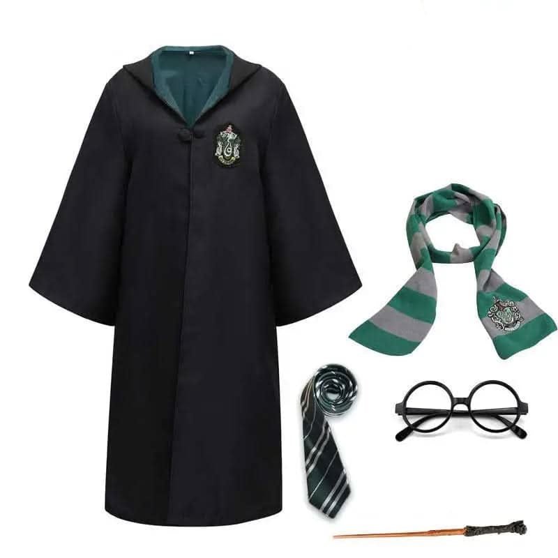 Wizard Costume with Robe, Wand, Scarf, Tie & Glasses – Wizard School Halloween Costume for Kids & Adults - Nalani - Fashion Clothing and Decor