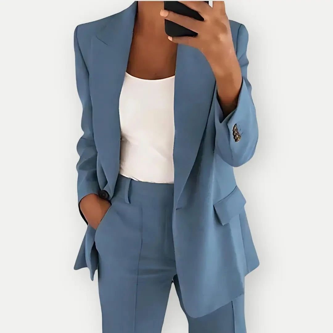 Women Blazer And Pants Suit Set For Work Office Two Piece - Nalani - UK Fashion Clothing and Decor