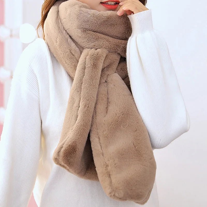 Women Faux Rabbit Fur Scarf Luxury Warm Winter Accessory - Nalani - UK Fashion Clothing and Decor