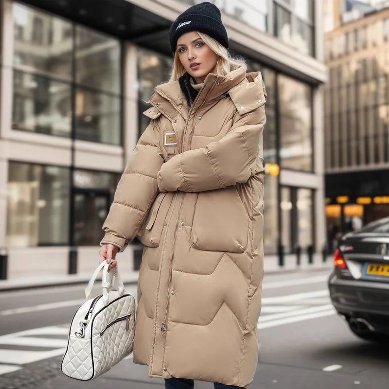 Women Long Winter Parka With Hood Thick Padded Jacket - Nalani - UK Fashion Clothing and Decor