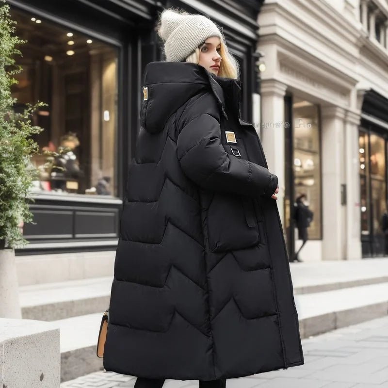 Women Long Winter Parka With Hood Thick Padded Jacket - Nalani - UK Fashion Clothing and Decor