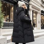 Women Long Winter Parka With Hood Thick Padded Jacket - Nalani - UK Fashion Clothing and Decor