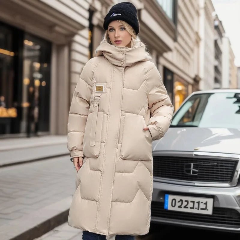 Women Long Winter Parka With Hood Thick Padded Jacket - Nalani - UK Fashion Clothing and Decor