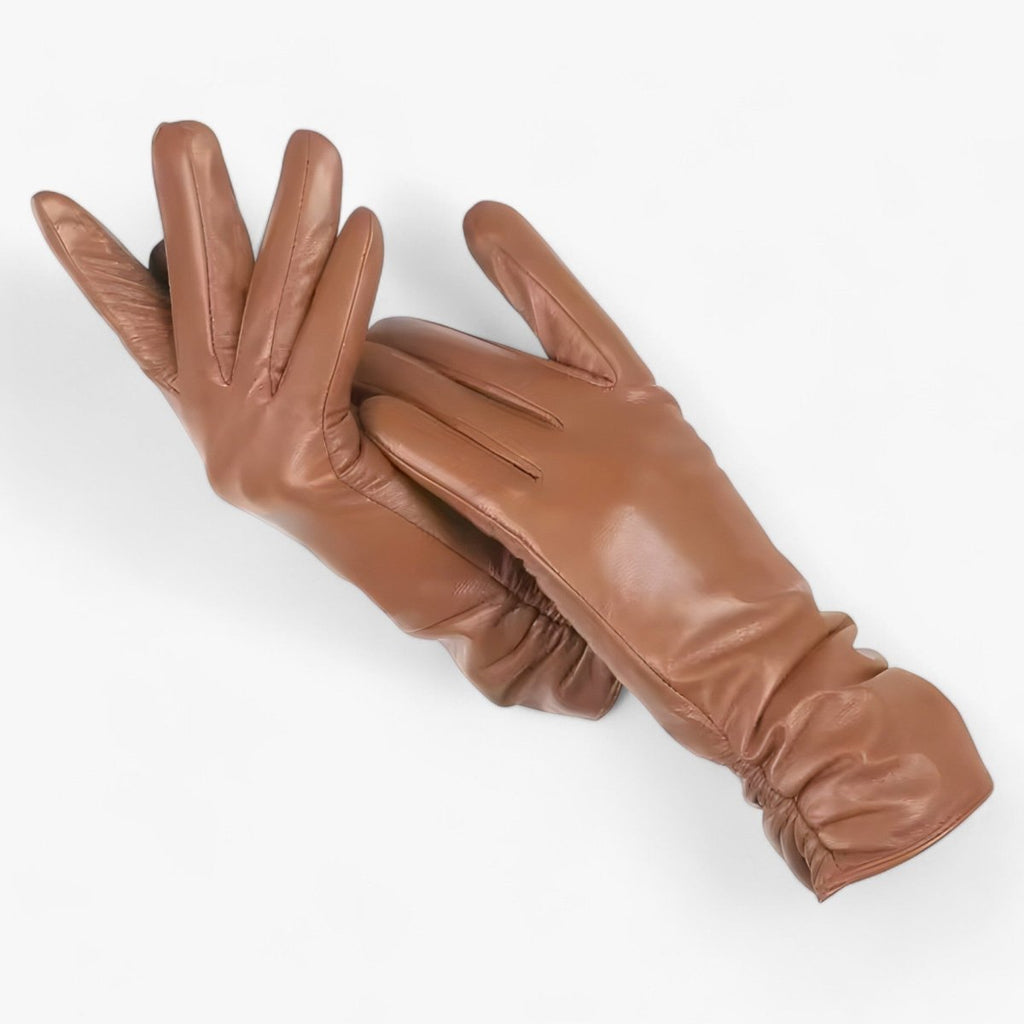 Women Sheepskin Leather Winter Gloves Elegant Warmth - Nalani - UK Fashion Clothing and Decor