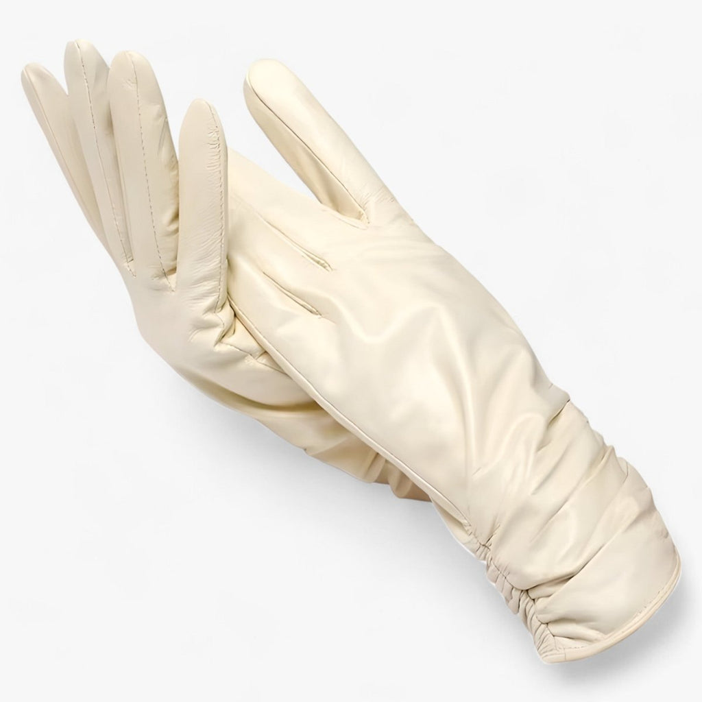 Women Sheepskin Leather Winter Gloves Elegant Warmth - Nalani - UK Fashion Clothing and Decor