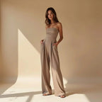 Women Strapless Jumpsuit With Waist Sculpting Corset For Elegant Slim Fit - Nalani - UK and AUS Fashion Clothing and Decor