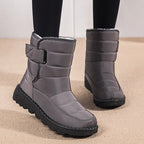 Women Waterproof Boots With Hook And Loop Strap Padded Ankle - Nalani - UK Fashion Clothing and Decor