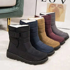 Women Waterproof Boots With Hook And Loop Strap Padded Ankle - Nalani - UK Fashion Clothing and Decor