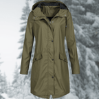 Women's All Weather Hooded Long Coat For Rain And Cold - Nalani - UK Fashion Clothing and Decor