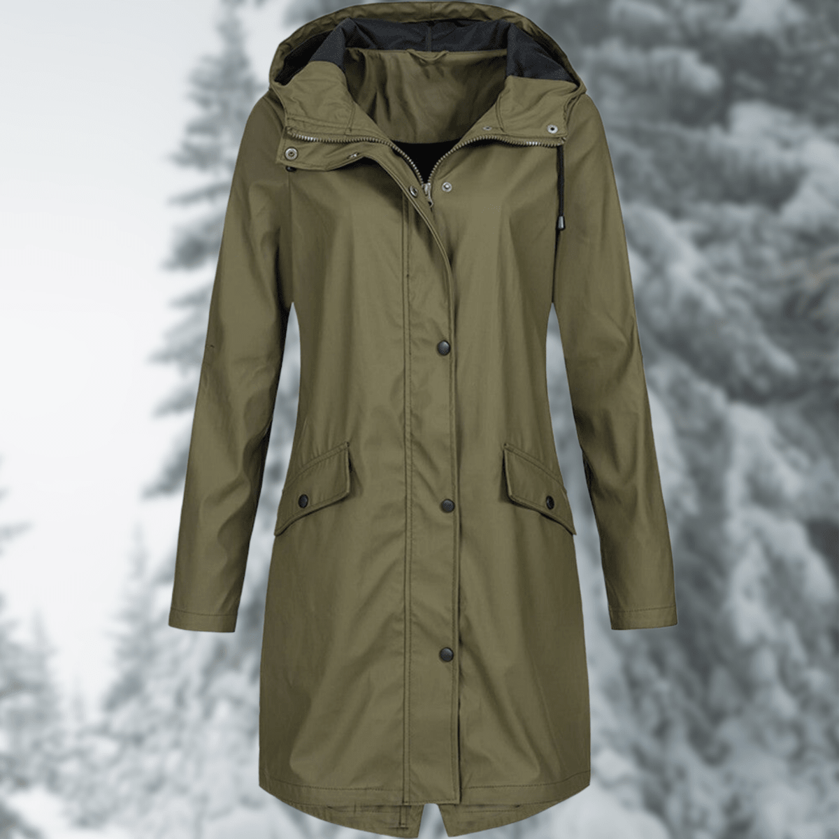 Women's All Weather Hooded Long Coat For Rain And Cold - Nalani - UK Fashion Clothing and Decor