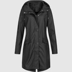 Women's All Weather Hooded Long Coat For Rain And Cold - Nalani - UK Fashion Clothing and Decor