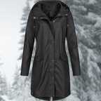 Women's All Weather Hooded Long Coat For Rain And Cold - Nalani - UK Fashion Clothing and Decor