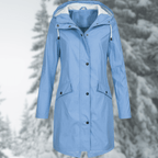Women's All Weather Hooded Long Coat For Rain And Cold - Nalani - UK Fashion Clothing and Decor