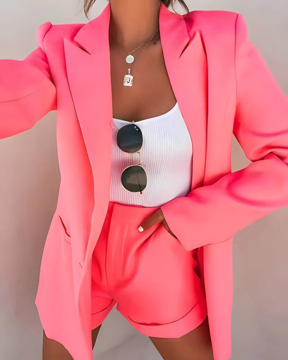 Women's Blazer and Shorts Two - Piece Set | Stylish - Nalani - Fashion Clothing and Decor