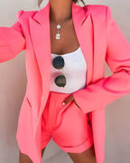Women's Blazer and Shorts Two - Piece Set | Stylish - Nalani - Fashion Clothing and Decor