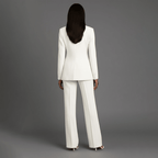 Women’s Blazer And Wide Leg Trousers Tailored Suit Set | Button Front For Workwear Office - Nalani - Fashion Clothing and Decor
