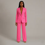 Women’s Blazer And Wide Leg Trousers Tailored Suit Set | Button Front For Workwear Office - Nalani - Fashion Clothing and Decor