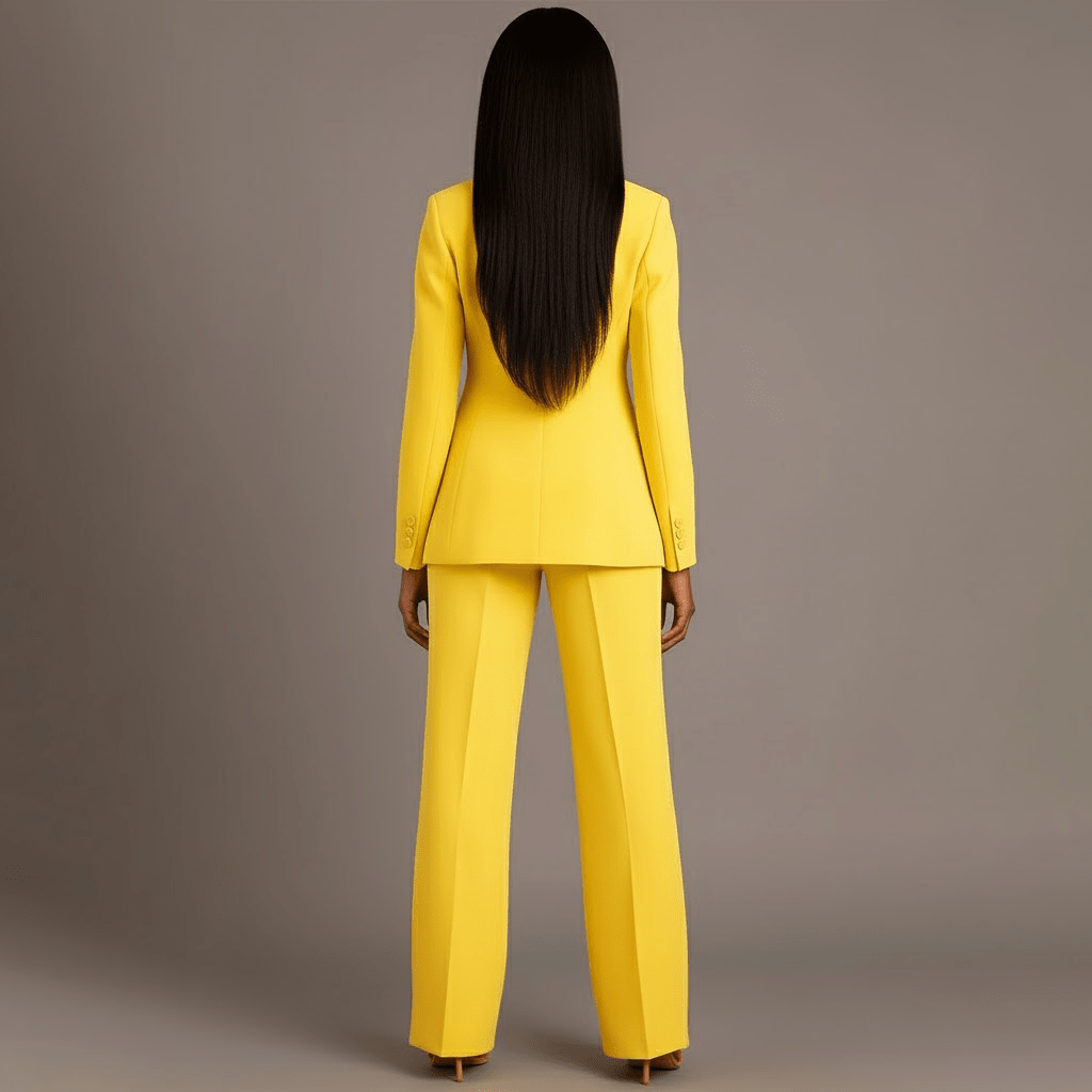 Women’s Blazer And Wide Leg Trousers Tailored Suit Set | Button Front For Workwear Office - Nalani - Fashion Clothing and Decor