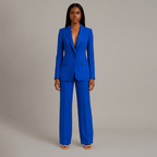 Women’s Blazer And Wide Leg Trousers Tailored Suit Set | Button Front For Workwear Office - Nalani - Fashion Clothing and Decor