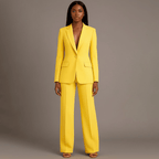Women’s Blazer And Wide Leg Trousers Tailored Suit Set | Button Front For Workwear Office - Nalani - Fashion Clothing and Decor