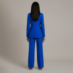 Women’s Blazer And Wide Leg Trousers Tailored Suit Set | Button Front For Workwear Office - Nalani - Fashion Clothing and Decor