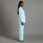 Women’s Blazer And Wide Leg Trousers Tailored Suit Set | Button Front For Workwear Office - Nalani - Fashion Clothing and Decor