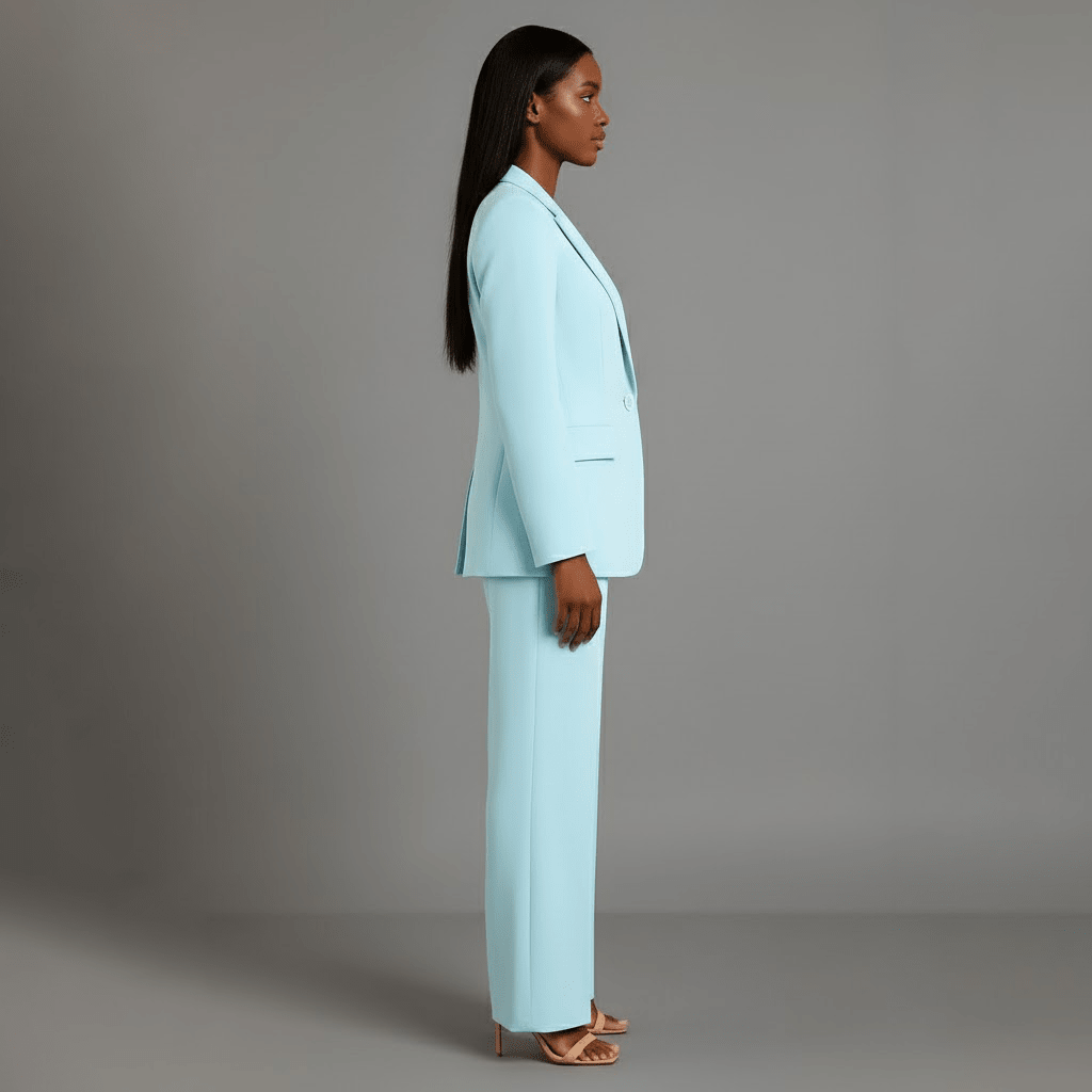 Women’s Blazer And Wide Leg Trousers Tailored Suit Set | Button Front For Workwear Office - Nalani - Fashion Clothing and Decor