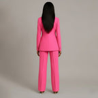 Women’s Blazer And Wide Leg Trousers Tailored Suit Set | Button Front For Workwear Office - Nalani - Fashion Clothing and Decor