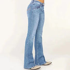 Women's Blue Flared Jeans - Nalani - UK Fashion Clothing and Decor