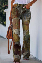 Women's casual floral pocket regular denim jeans - Nalani - UK Fashion Clothing and Decor