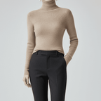 Womens Casual Turtleneck Pullover Knit Sweater For Layering - Nalani - UK Fashion Clothing and Decor