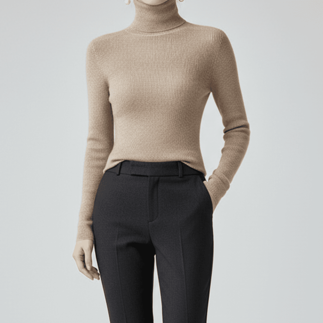 Womens Casual Turtleneck Pullover Knit Sweater For Layering - Nalani - UK Fashion Clothing and Decor