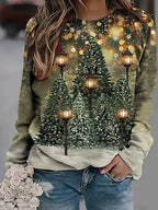 Womens Christmas Tree Print Sweater Festive Holiday Knit - Nalani - UK Fashion Clothing and Decor