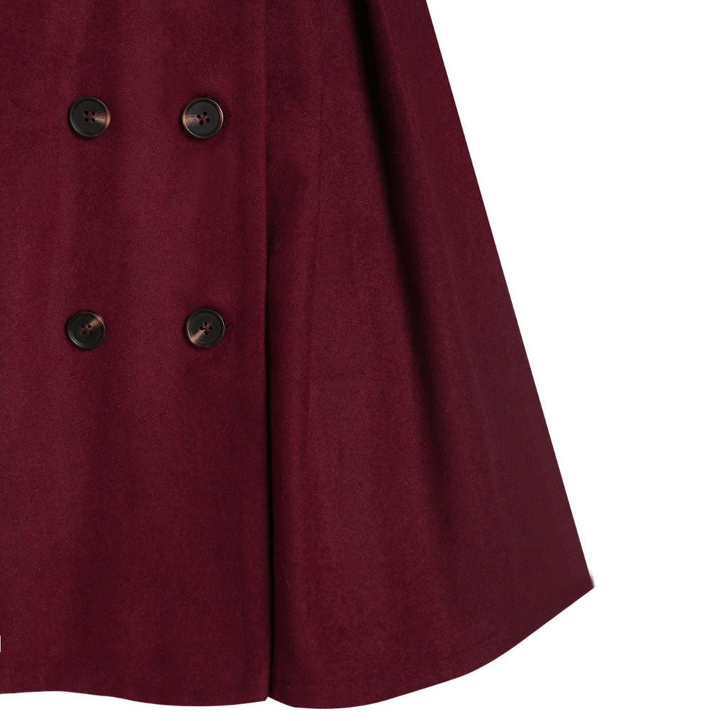 Women's double - breasted coat with fur hood - Nalani - UK Fashion Clothing and Decor
