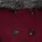 Women's double - breasted coat with fur hood - Nalani - UK Fashion Clothing and Decor