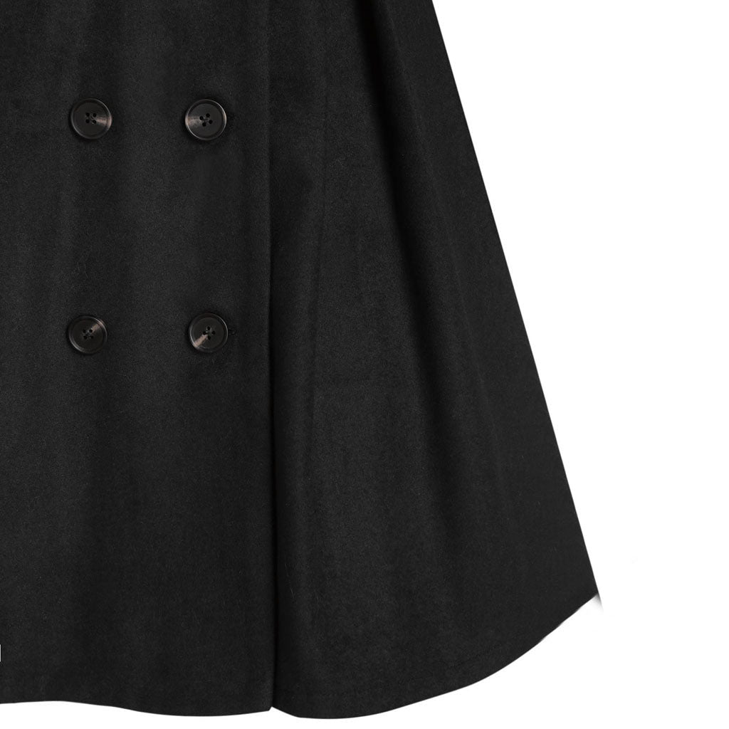 Women's double - breasted coat with fur hood - Nalani - UK Fashion Clothing and Decor