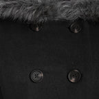 Women's double - breasted coat with fur hood - Nalani - UK Fashion Clothing and Decor