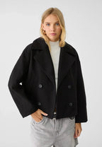 Women’s Double - Breasted Jacket – Wool - Look – Oversized Fit – Cropped Boxy Silhouette - Nalani - UK Fashion Clothing and Decor