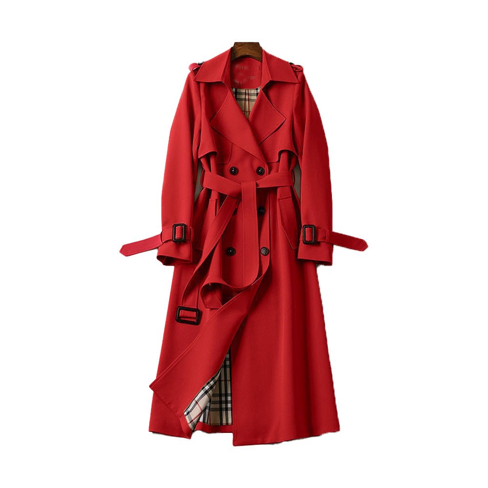 Women's Double Button Trench Coat - Classic Outerwear - Nalani - UK Fashion Clothing and Decor