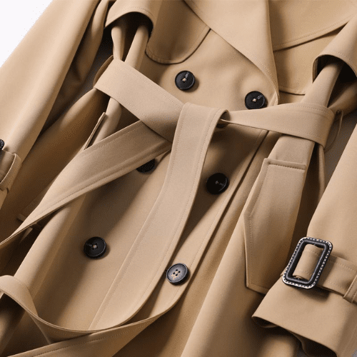Women's Double Button Trench Coat - Classic Outerwear - Nalani - UK Fashion Clothing and Decor