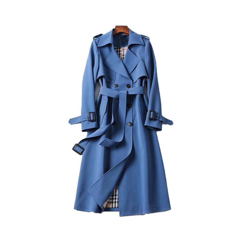 Women's Double Button Trench Coat - Classic Outerwear - Nalani - UK Fashion Clothing and Decor