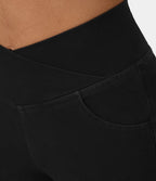 Women's elasticated Wide leg flared jeans with high waist - Nalani - UK Fashion Clothing and Decor