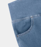 Women's elasticated Wide leg flared jeans with high waist - Nalani - UK Fashion Clothing and Decor