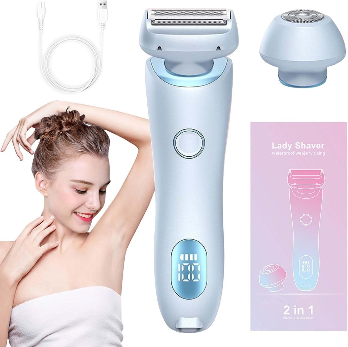 Women's Electric Shaver with 3 High-Speed Blades and 3D Floating Foil – Cordless Razor for Legs, Underarms & Bikini, Waterproof – Nivora - Nalani - Fashion Clothing and Decor