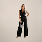 Women's Elegant Wrap Wide - Leg Jumpsuit For Formal Events - Nalani - UK and AUS Fashion Clothing and Decor