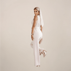 Women's Elegant Wrap Wide - Leg Jumpsuit For Formal Events - Nalani - UK and AUS Fashion Clothing and Decor