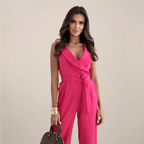 Women's Elegant Wrap Wide - Leg Jumpsuit For Formal Events - Nalani - UK and AUS Fashion Clothing and Decor