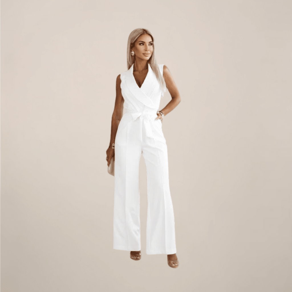 Women's Elegant Wrap Wide - Leg Jumpsuit For Formal Events - Nalani - UK and AUS Fashion Clothing and Decor