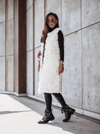 Women's Faux Fur Vest - Long Sleeveless - Open Front Lightweight Layer - Nalani - UK Fashion Clothing and Decor