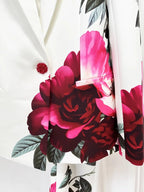 Women's Floral Pant Suit - 2-Piece Blazer and Flare Pants Set - Nalani - Fashion Clothing and Decor